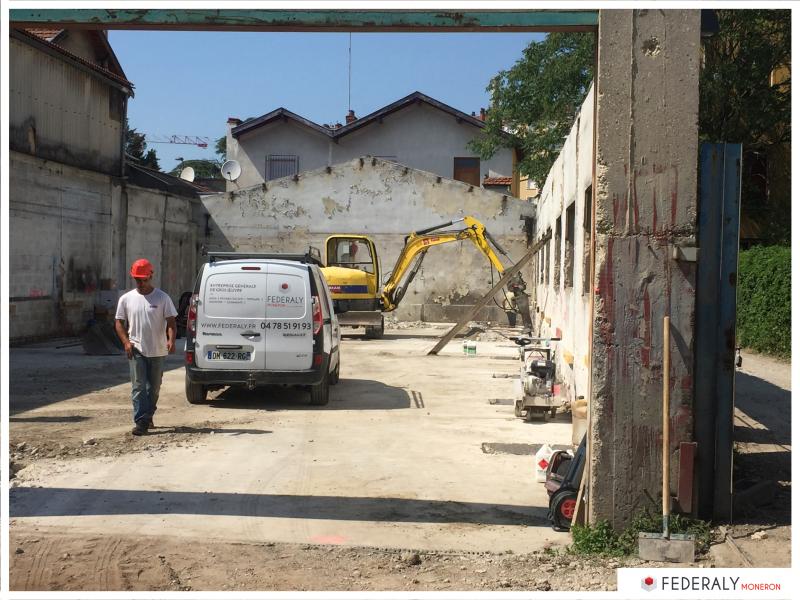 Federaly | En cours : Chantier de 4 maisons de ville sur le site d'une ancienne usine